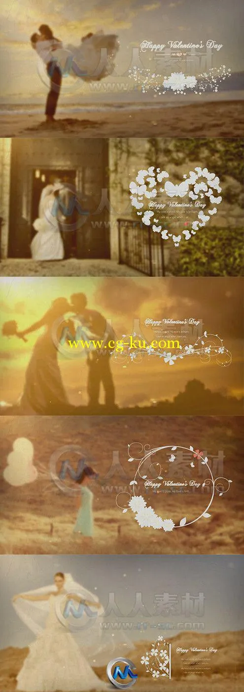 唯美花儿婚礼相册动画AE模板的图片1