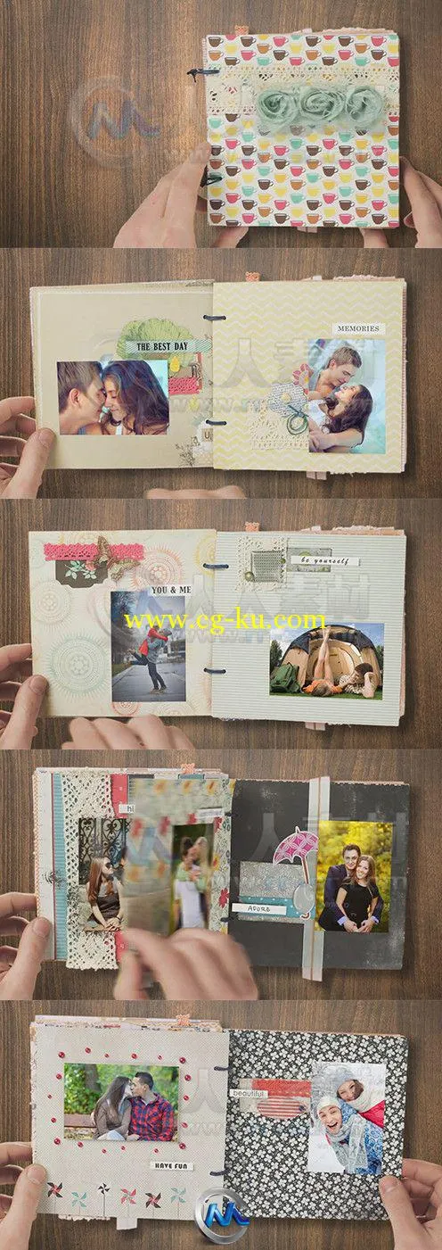 恋爱笔记本相册动画AE模板的图片1