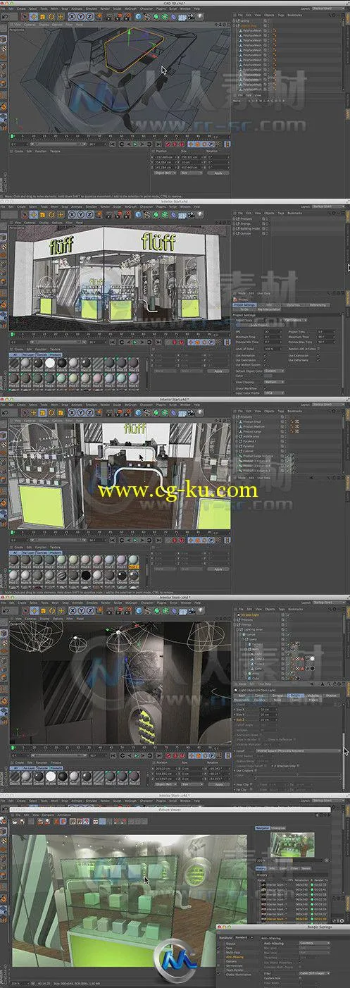 C4D室内建筑设计训练视频教程的图片1