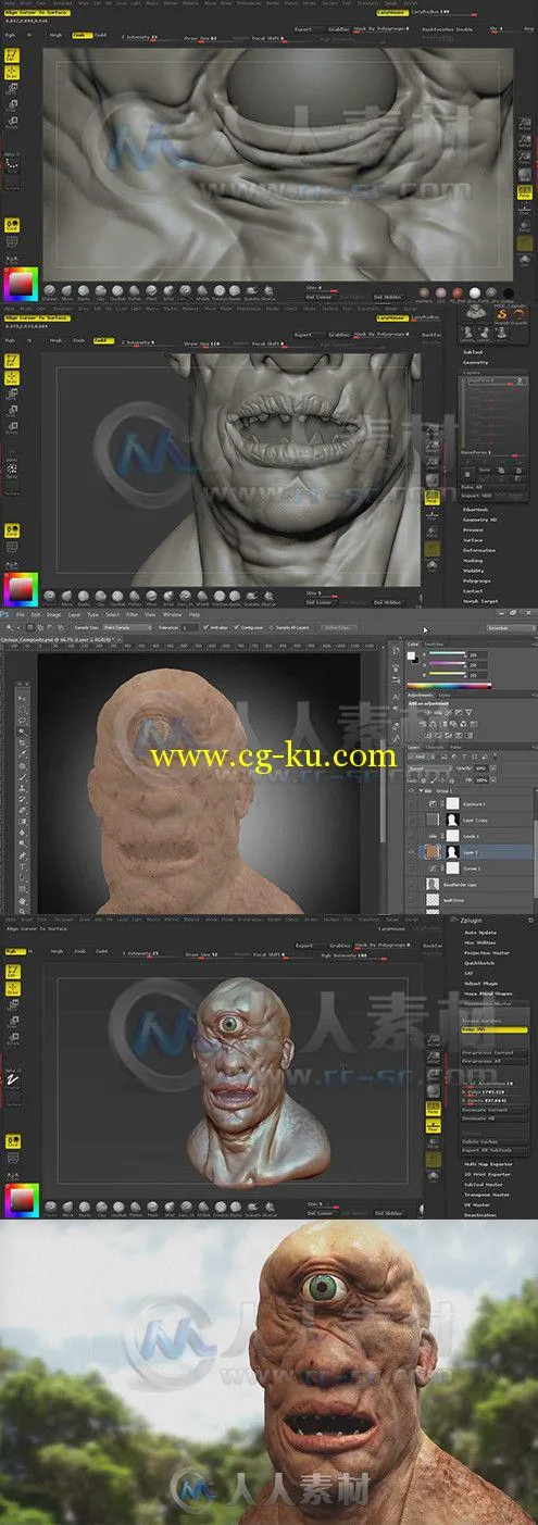 ZBrush整体工作流程训练视频教程的图片1