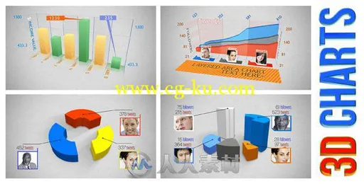 三维统计数据图表动画AE模板的图片2