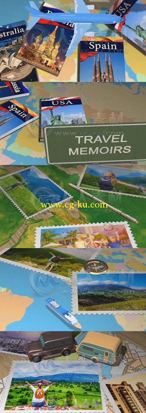 快乐旅程相册动画AE模板 Videohive Travel Memoirs Photo Album 7265966 Project f...的图片1