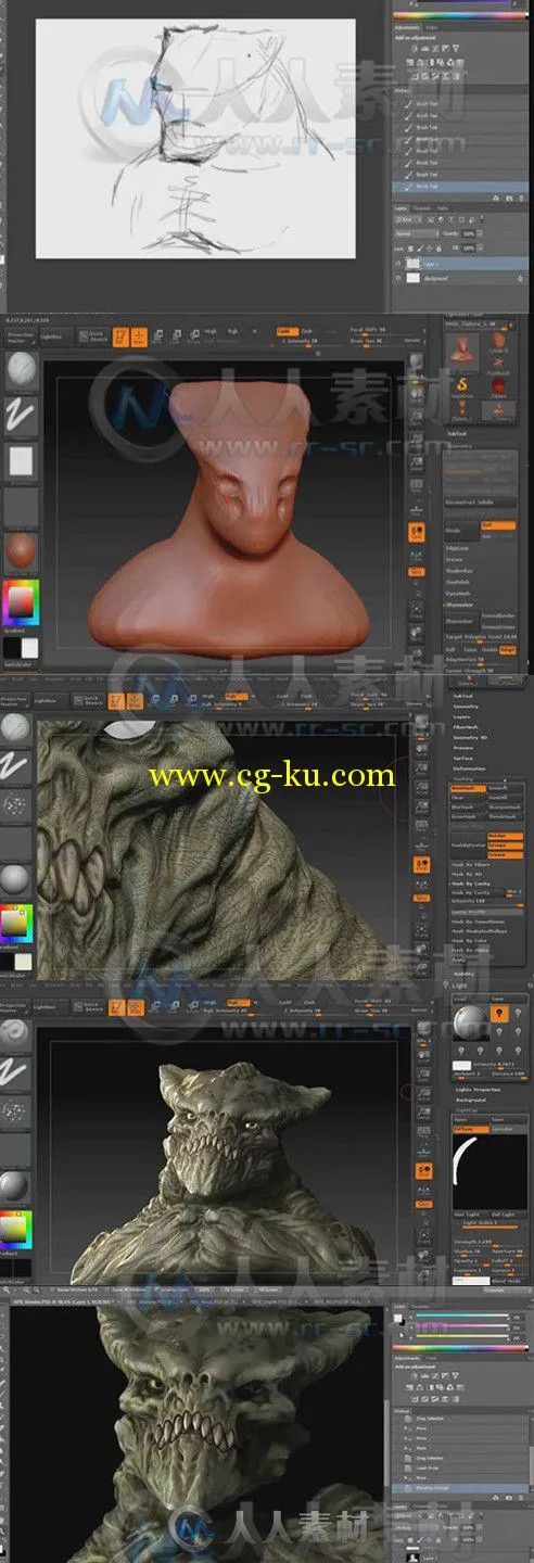 ZBrush角色概念设计训练视频教程的图片1