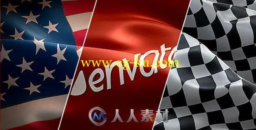 国旗旗帜飘动动画AE模板 Videohive Custom Flags 4021464 Project for After Effects的图片1