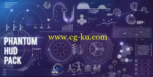 科技设计元素图表动画AE模板 Videohive Phantom HUD Infographic 5056658 Project ...的图片3