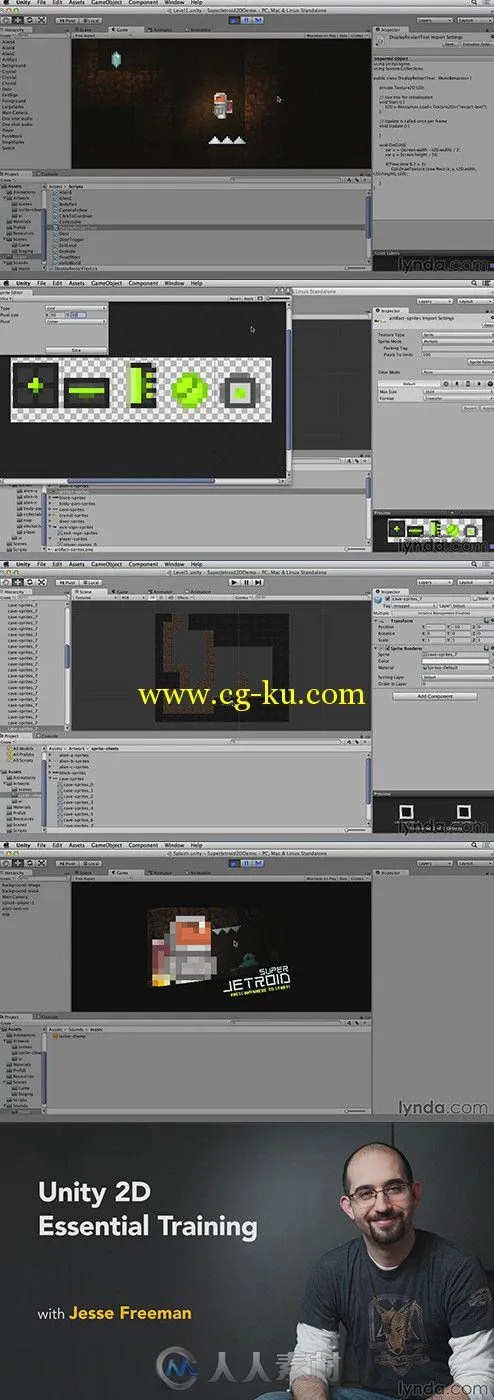 Unity二维游戏核心基础训练视频教程 Lynda Unity 2D Essential Training的图片1