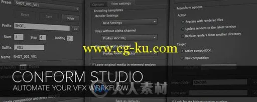 AE视效管理脚本插件 AESCRIPTS CONFORM STUDIO V1.0的图片1