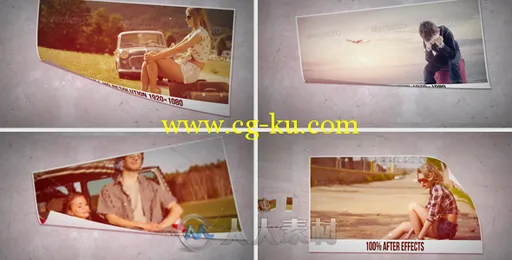 翻折动感相册动画AE模板 Videohive Simple & Clean Paper Slideshow 7695474的图片1