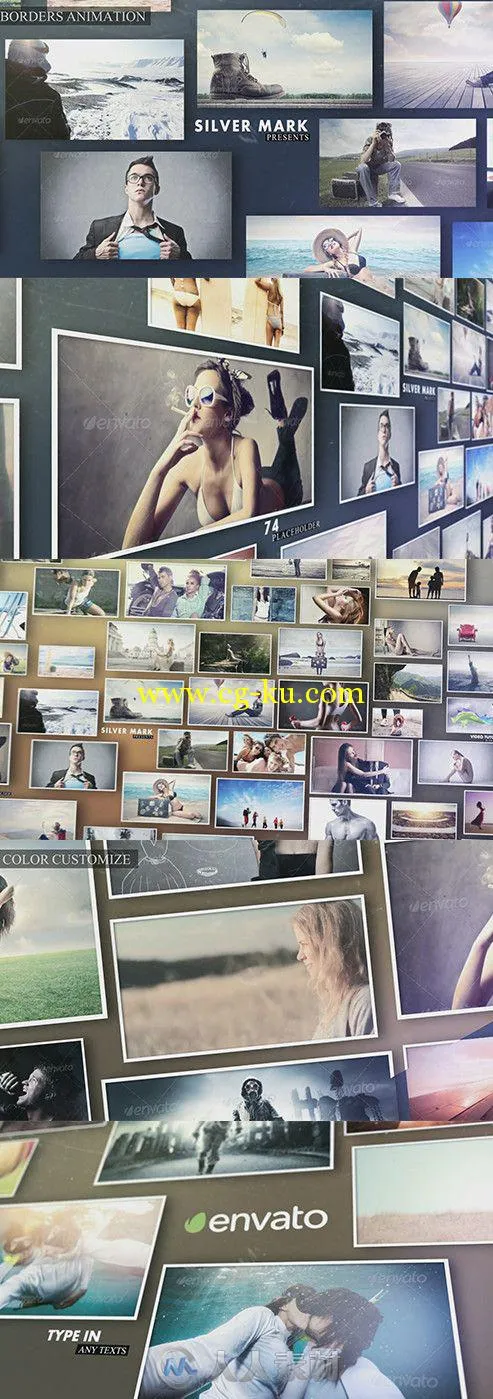 3D照片墙动画AE模板 Videohive 3D Photos Slideshow 7442683 Project for After Ef...的图片1