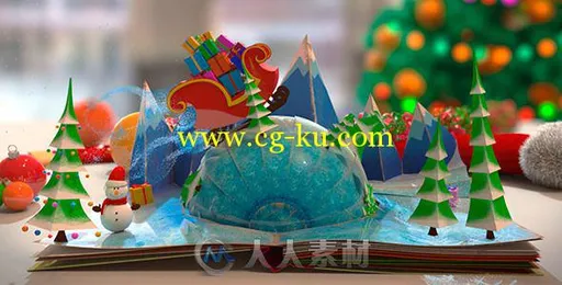 圣诞折纸书欢乐动画AE模板 Videohive Christmas Pop-Up Book 6296566 Project for ...的图片2