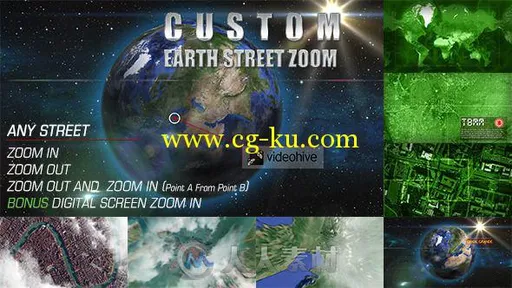 地图穿云缩放特效动画AE模板 Videohive Earth Street Zoom 7962581 Project for Af...的图片2