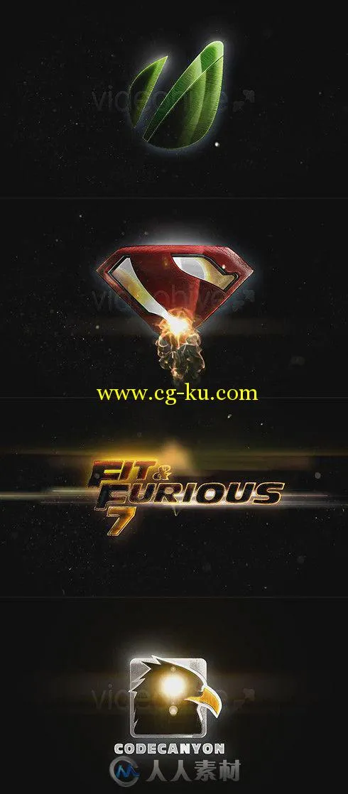 超酷闪亮火焰Logo演绎动画AE模板 Videohive Furious Logo Fast Powerful Simple Re...的图片1