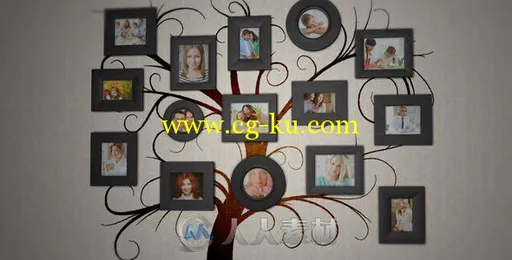 家庭树形相册墙动画AE模板 Videohive Family Tree Photo Album 7292973 Project fo...的图片2