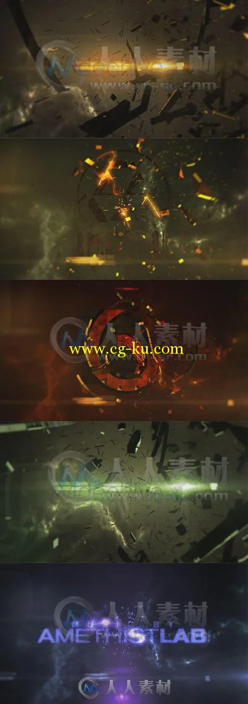 震撼闪电元素拼接Logo演绎动画AE模板 Videohive Fragment Retraction 4958660 Proj...的图片1