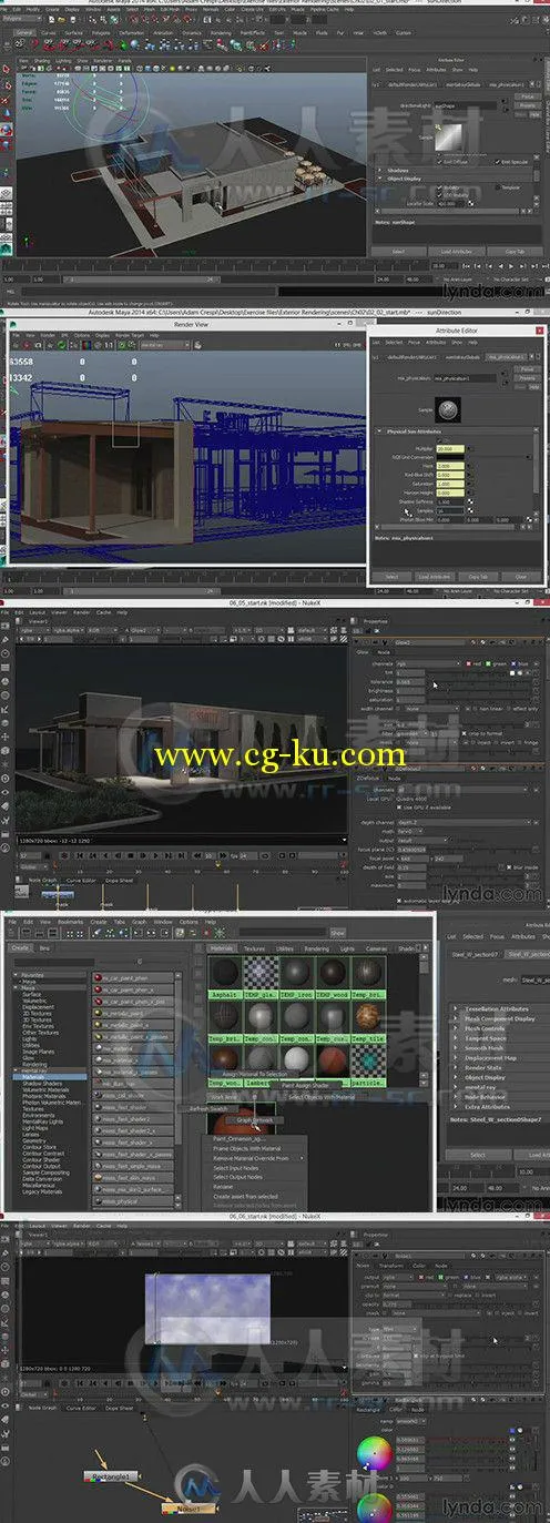 Maya建筑外观渲染训练视频教程 Lynda Rendering Exteriors in Maya的图片1