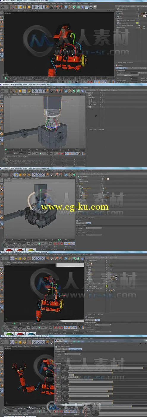 C4D机器人操控特效动画制作视频教程 Cinema 4D TutorialNet Xpresso Rigging Mecha...的图片2