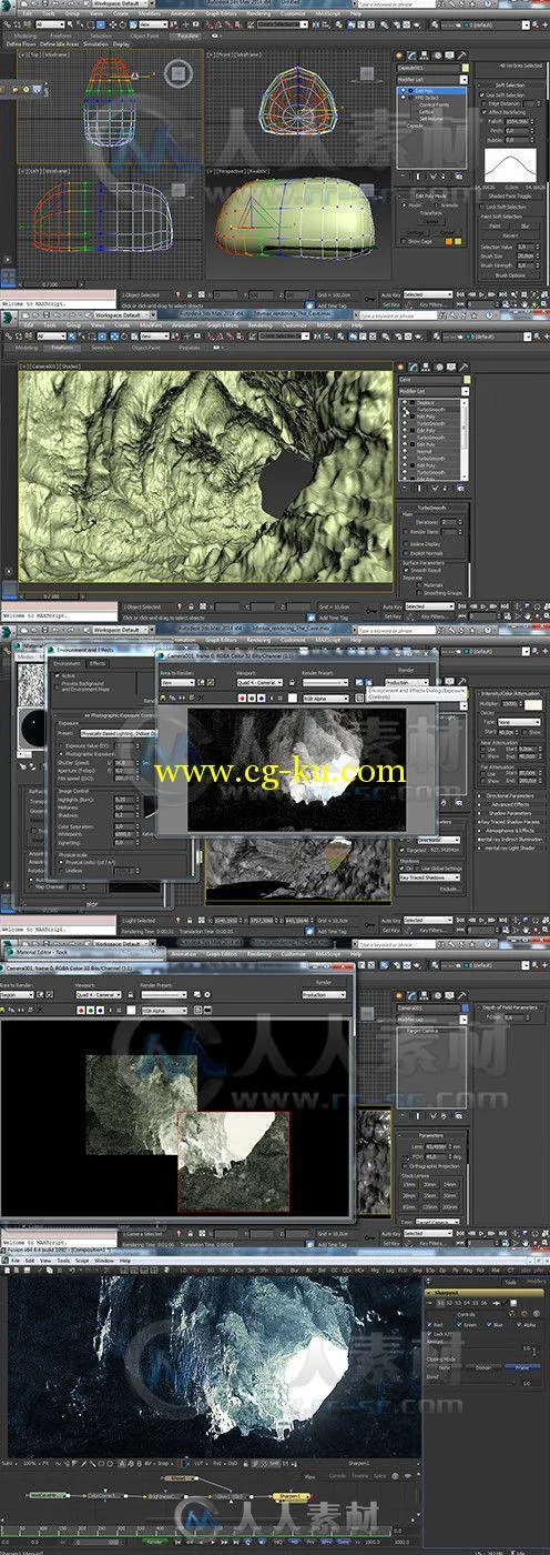 3dsmax岩石洞穴制作训练视频教程 CGCookie The Cave的图片1