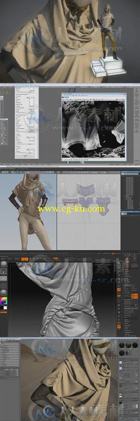 Zbrush与Maya游戏服饰服装设计训练视频教程 ZbrushWorkshop Clothing Design For G...的图片2