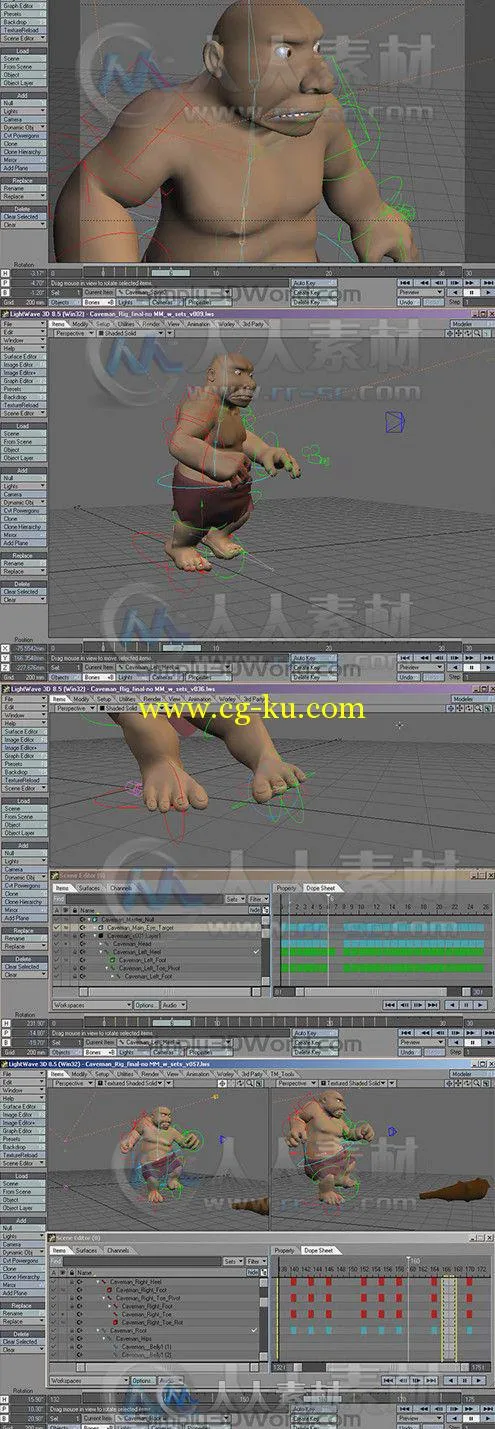 Lightwave穴居洞人角色动画视频教程第四季-故事版制作 Simply Lightwave Caveman V...的图片1