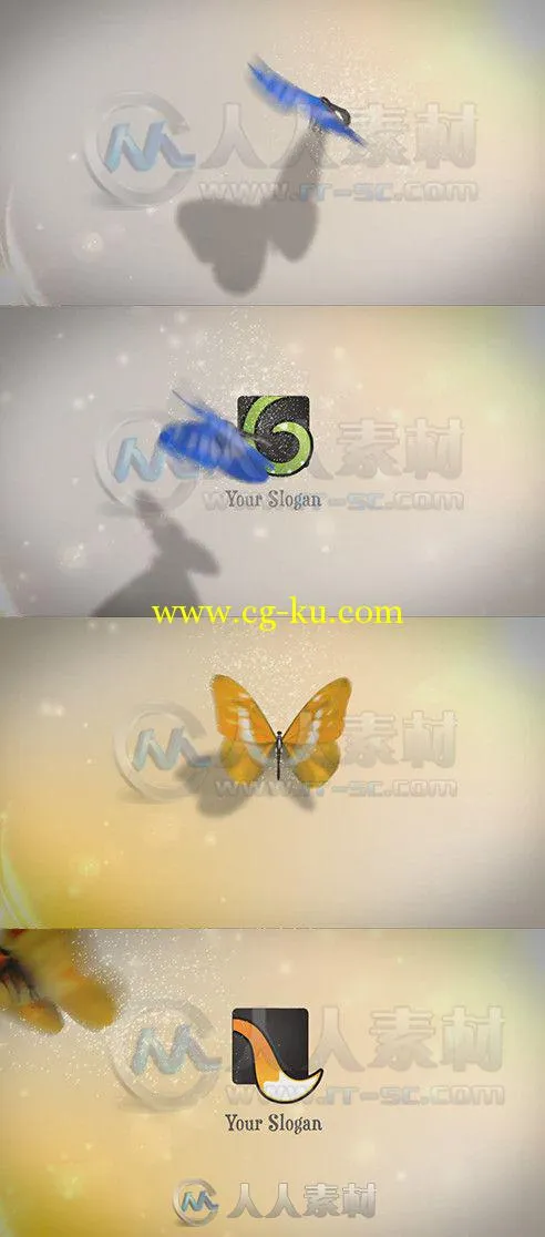 美丽蝴蝶Logo演绎动画AE模板 Videohive Butterfly Logo Reveal 6063266 Project fo...的图片1