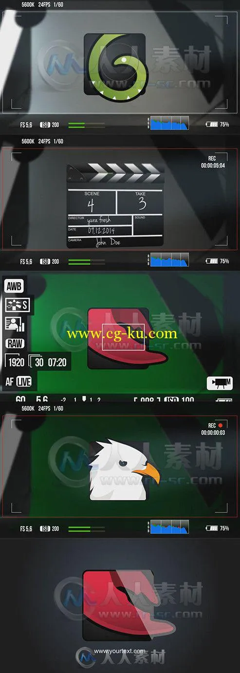 相机拍摄Logo演绎动画AE模板 Videohive Clapperboard Logo Opener 6139987 Project...的图片1