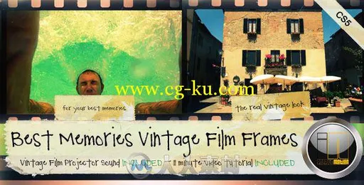 闪烁旧胶片相册动画AE模板 Videohive Best Memories Vintage Film Frames 3369...的图片1