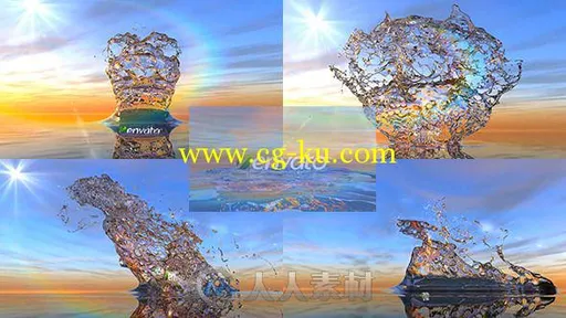 海水飞溅Logo演绎动画AE模板 Videohive Splash 6134120 Project for After Effects的图片1