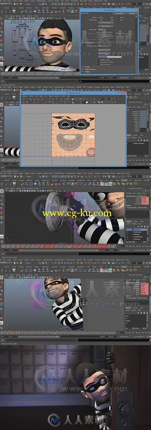 Maya卡通三维角色制作视频教程 Digital-Tutors Animating a Cartoon Burglar Scene...的图片1