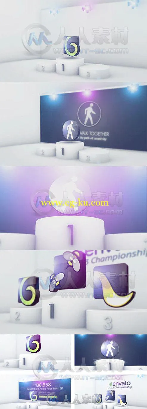 胜利舞台Logo演绎动画AE模板 Videohive Winning Logo 6259893 Project for After E...的图片1