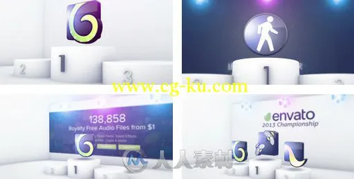 胜利舞台Logo演绎动画AE模板 Videohive Winning Logo 6259893 Project for After E...的图片2