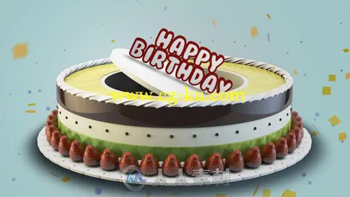 生日蛋糕庆生动画AE模板 Videohive Happy Birthday 5837391 Project for After Eff...的图片1