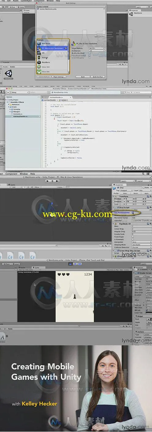 Unity游戏性能优化训练视频教程 Lynda Creating Mobile Games with Unity的图片1