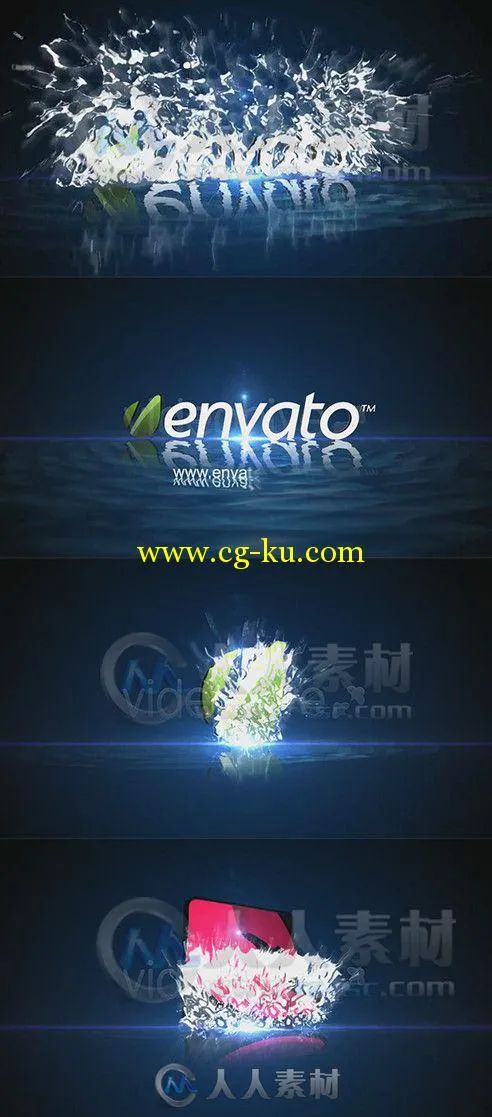 飞溅水花Logo演绎动画AE模板 Videohive Water Splash Logo Intro 4096823 Project ...的图片1