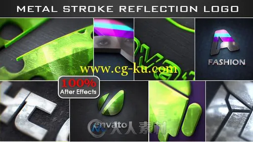 金属质感巨幕Logo演绎动画AE模板 Videohive Stroke Metal Reflection Logo 6163882...的图片2