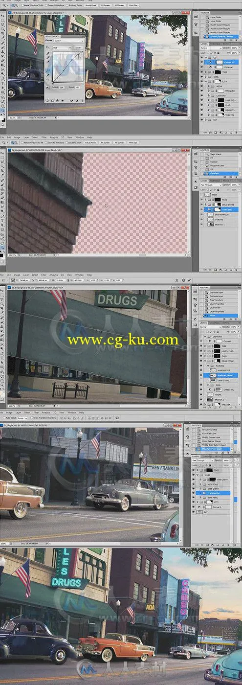 Photoshop50年代艺术风格设计视频教程 Digital-Tutors Creating Time Period Matte...的图片1