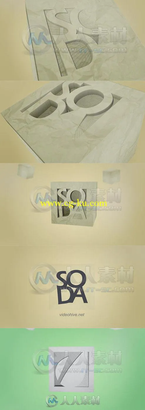 立方雕刻Logo演绎动画AE模板 Videohive Paper Cut Logo 6097028 Project for After...的图片1