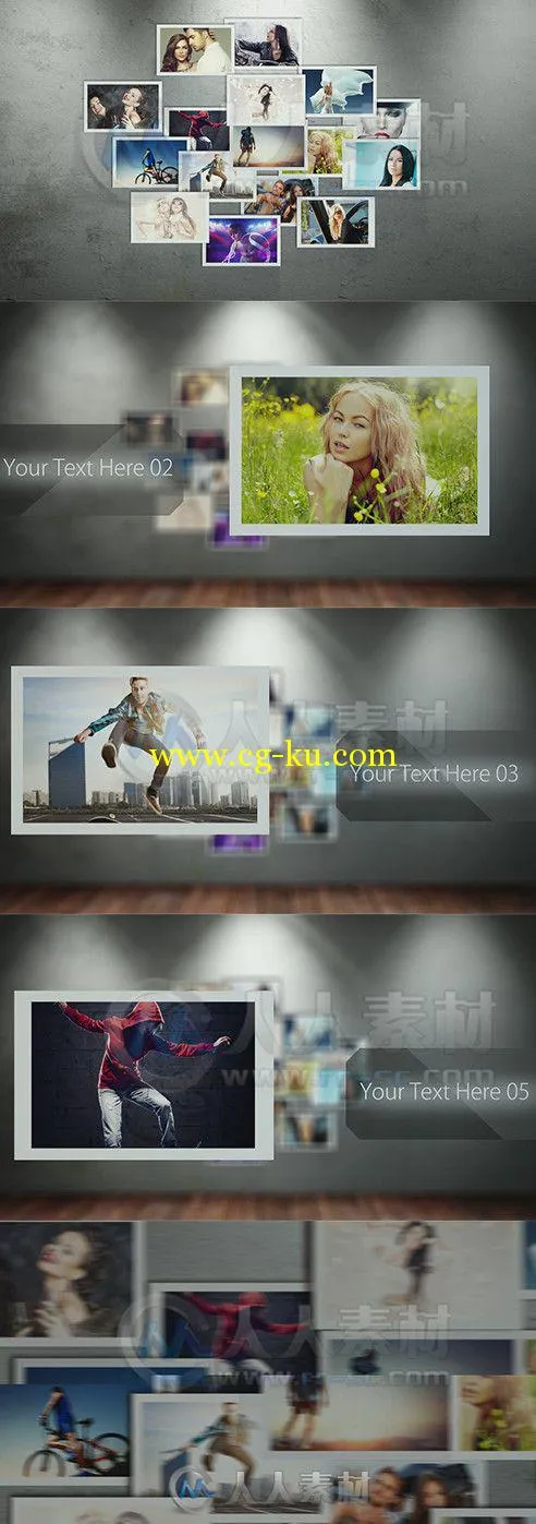 聚合相片墙相册动画AE模板 VideoBlocks Photowall After Effects Template的图片1