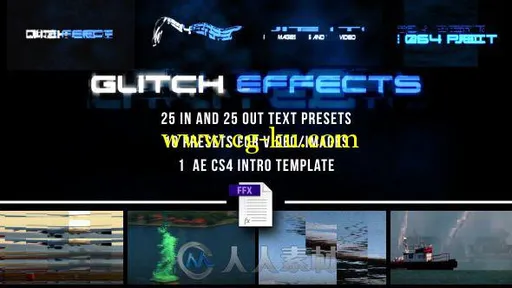 数码故障科幻动画预设AE模板 Videohive Glitch Presets for Text and Video 760593...的图片1