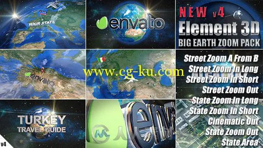 地球缩放穿云破雾影视特效AE模板 Videohive Earth Zoom Pack 6989665 Project for ...的图片2