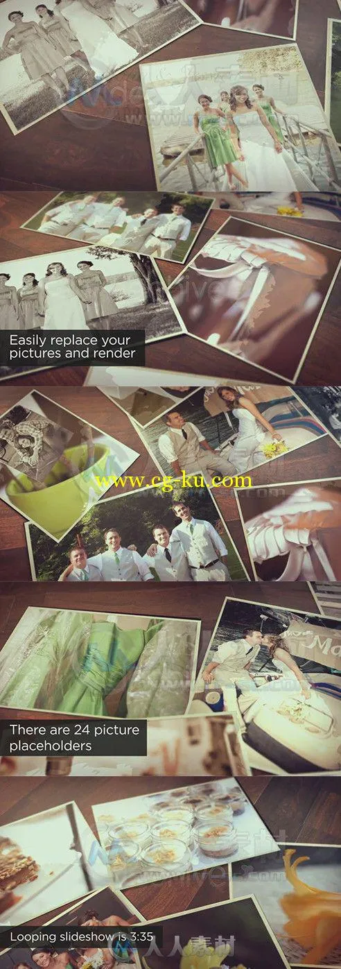 婚礼桌面相册动画AE模板 Videohive Wedding Photos Slideshow 4565295 Project for...的图片1