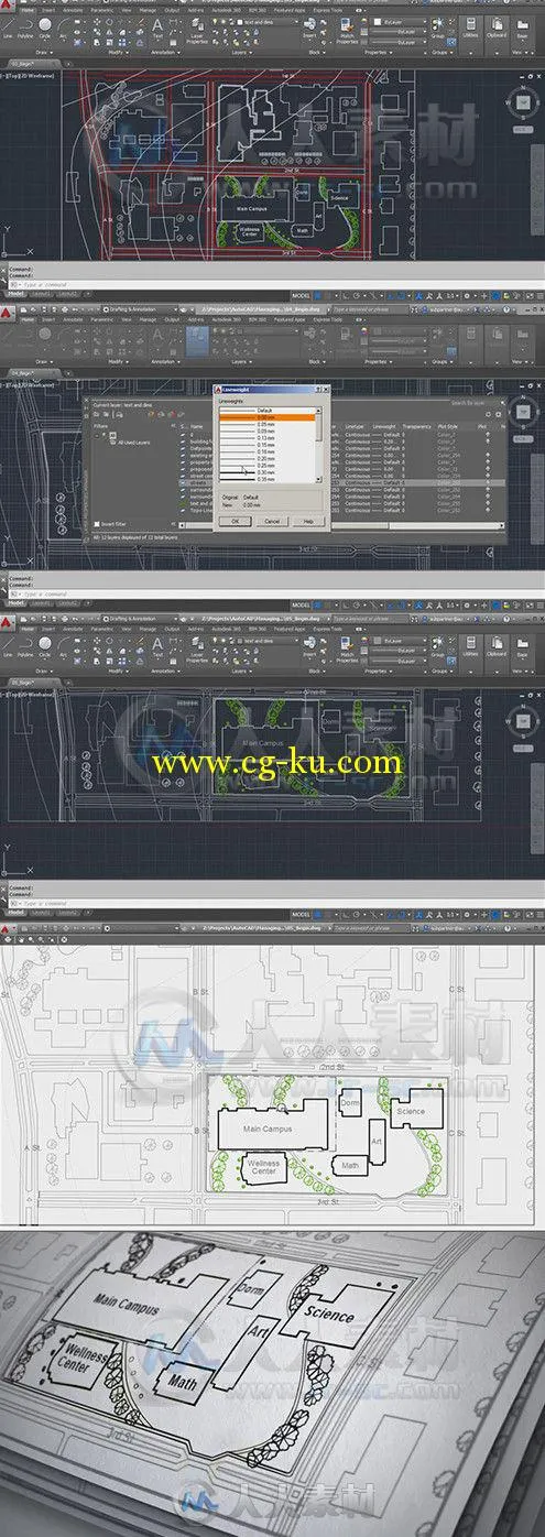 AutoCAD线条线路制作技术视频教程 Digital-Tutors Managing Line Weights and Line...的图片1