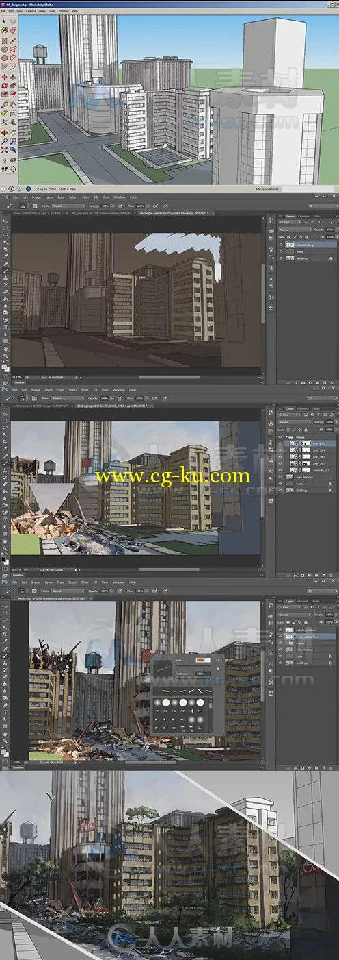 Sketchup与Photoshop概念环境制作视频教程 Digital-Tutors Enhancing Environment ...的图片1