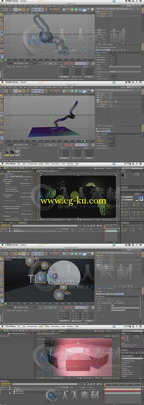 C4D与AE结合运用高效技巧视频教程 Tuts+ Premium From Cinema 4D to After Effects...的图片1