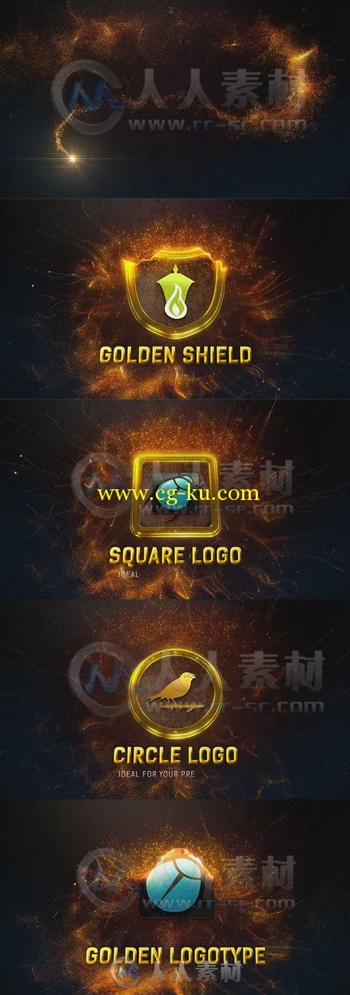 金色魔法粒子Logo演绎动画AE模板 Videohive Magic Gold Particles Logo Reveal 853...的图片1