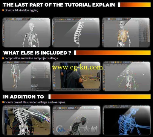C4D骨骼动画高级技术训练视频教程 Cinema 4D Tutorial.Net Skeleton Rigging Compo...的图片1