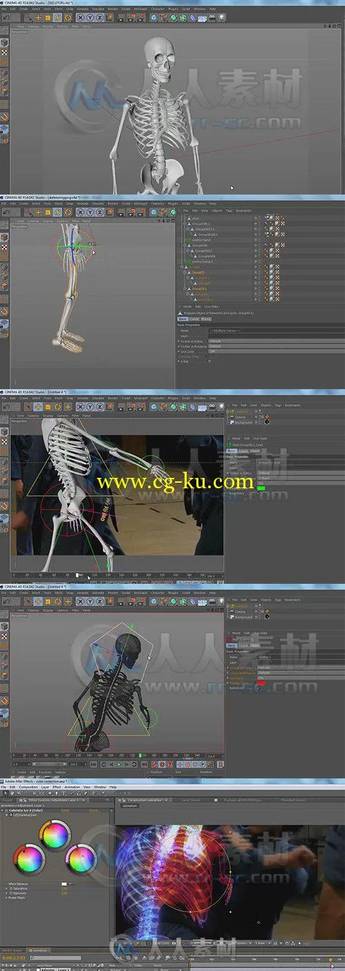 C4D骨骼动画高级技术训练视频教程 Cinema 4D Tutorial.Net Skeleton Rigging Compo...的图片2
