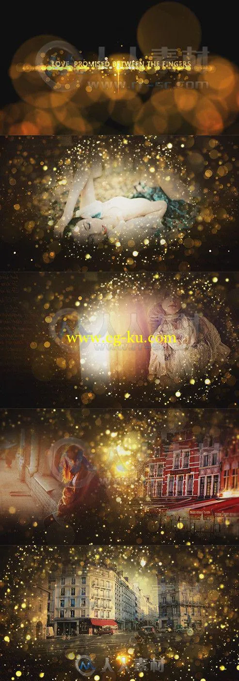 唯美黄金粒子相册动画AE模板 Videohive Gold Particles Postcard Opener 8717363 P...的图片1