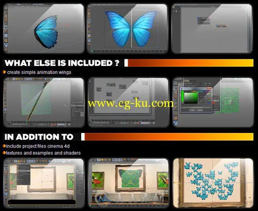 C4D蝴蝶群集特效制作视频教程 Cinema 4D Tutorial.Net Butterfly thinking particl...的图片1