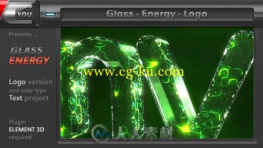 巨幕绿色能量Logo演绎动画AE模板 Videohive Glass Energy Logo 8758540 Project fo...的图片2