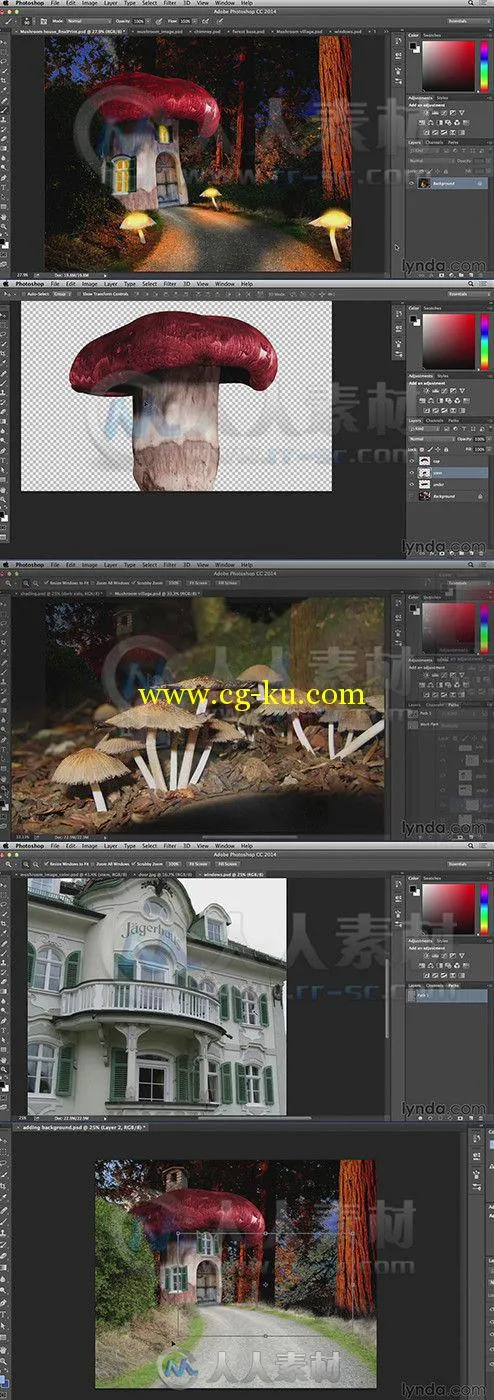 Photoshop梦幻蘑菇房子特效制作视频教程 Lynda Bert Monroy Dreamscapes Mushroom ...的图片1